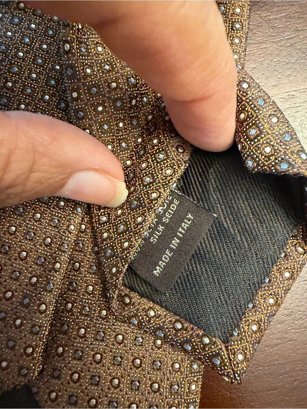 CANALI Men's Jacquard Silk Tie Brown